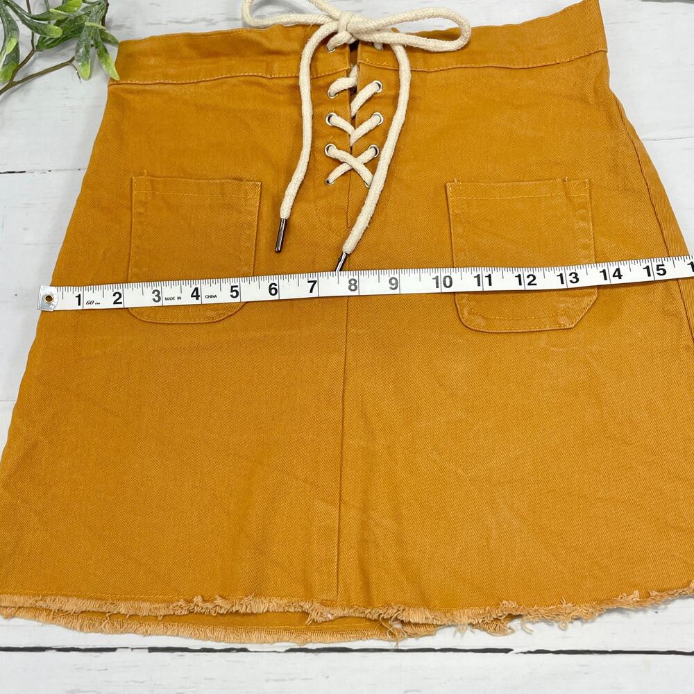 Vintage Orange Tie Mini Skirt - Size M - Picture 5 of 8